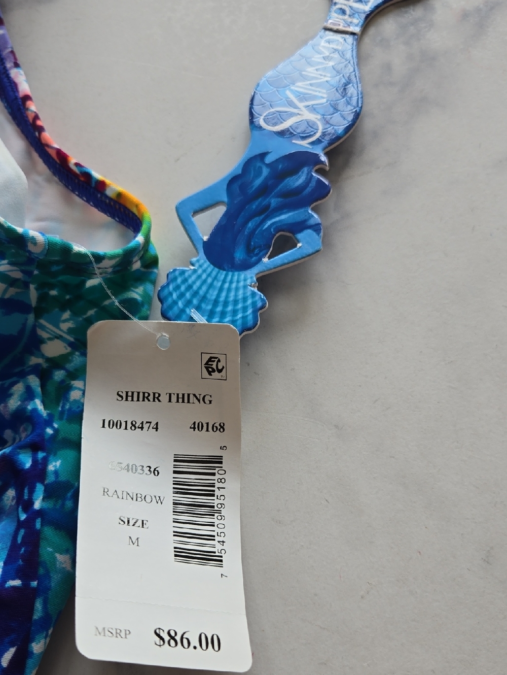 Skinny Dippers Skinny Dippers Adjustable Crop Swim Top in Rainbow Size M NWT - Picture 12 of 12